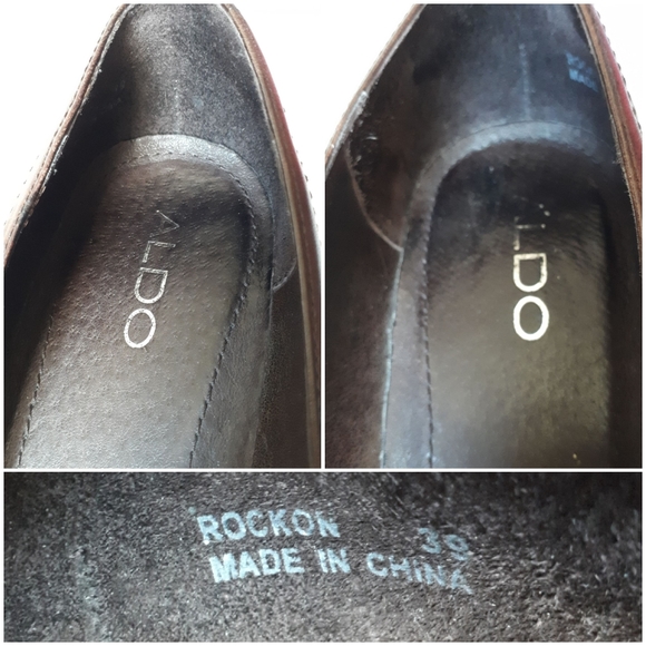 Aldo Leather Square Toe Wedge Heel Mary Jane Shoe - Picture 8 of 11